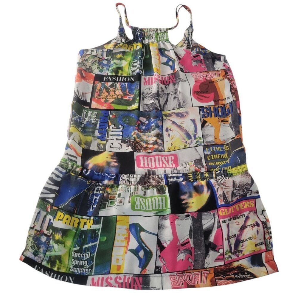 Bershka Mini Pop Art Dress Size M Vibrant Colorful Art To Wear Fashion Statement - Picture 5 of 11